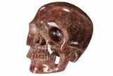 Realistic, Carved Strawberry Quartz Crystal Skull #116380-3